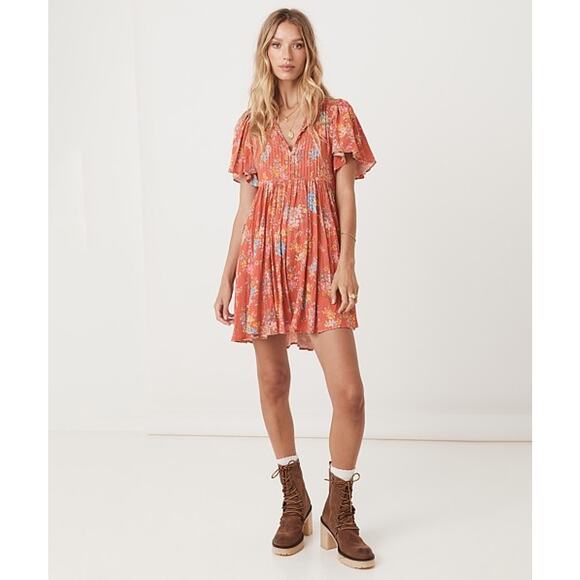 SPELL AND THE GYPSY COLLECTIVE Meadowland Flutter Sleeve Mini Dress Small - Picture 2 of 11